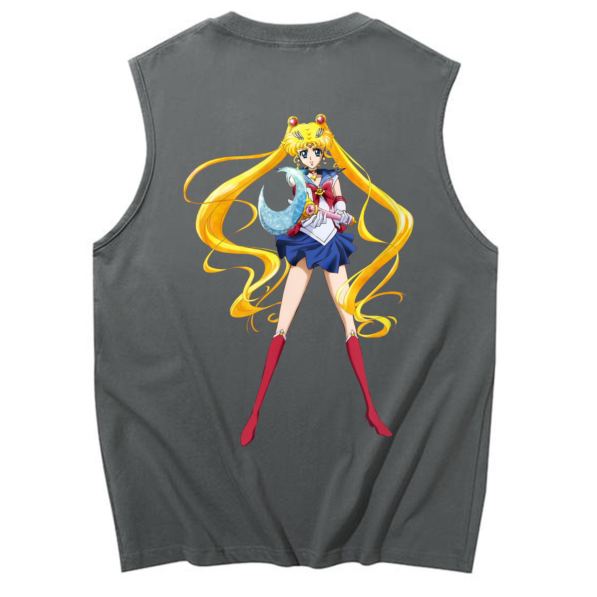 （画像用） 美少女戦士セーラームーン 月野 うさぎ つきの うさぎ Sailor Moon Tsukino Usagi コットン100％タンクトップ（背面プリント）